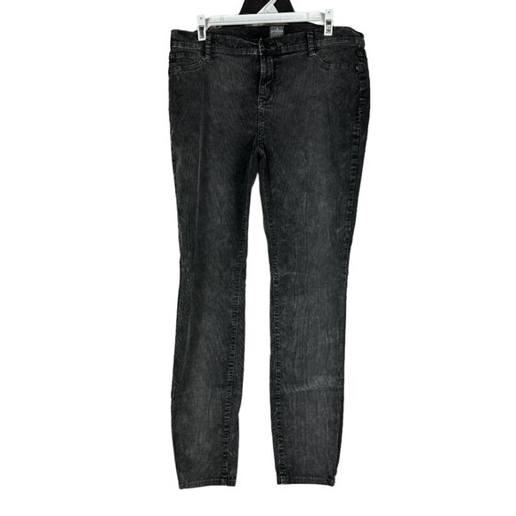 Soho New York Company Black Corduroy Straight Leg Jeans Womens Size 10 Stretchy - Picture 1 of 6